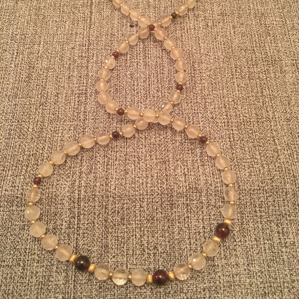 Crystal and Amethyst Beaded Necklace